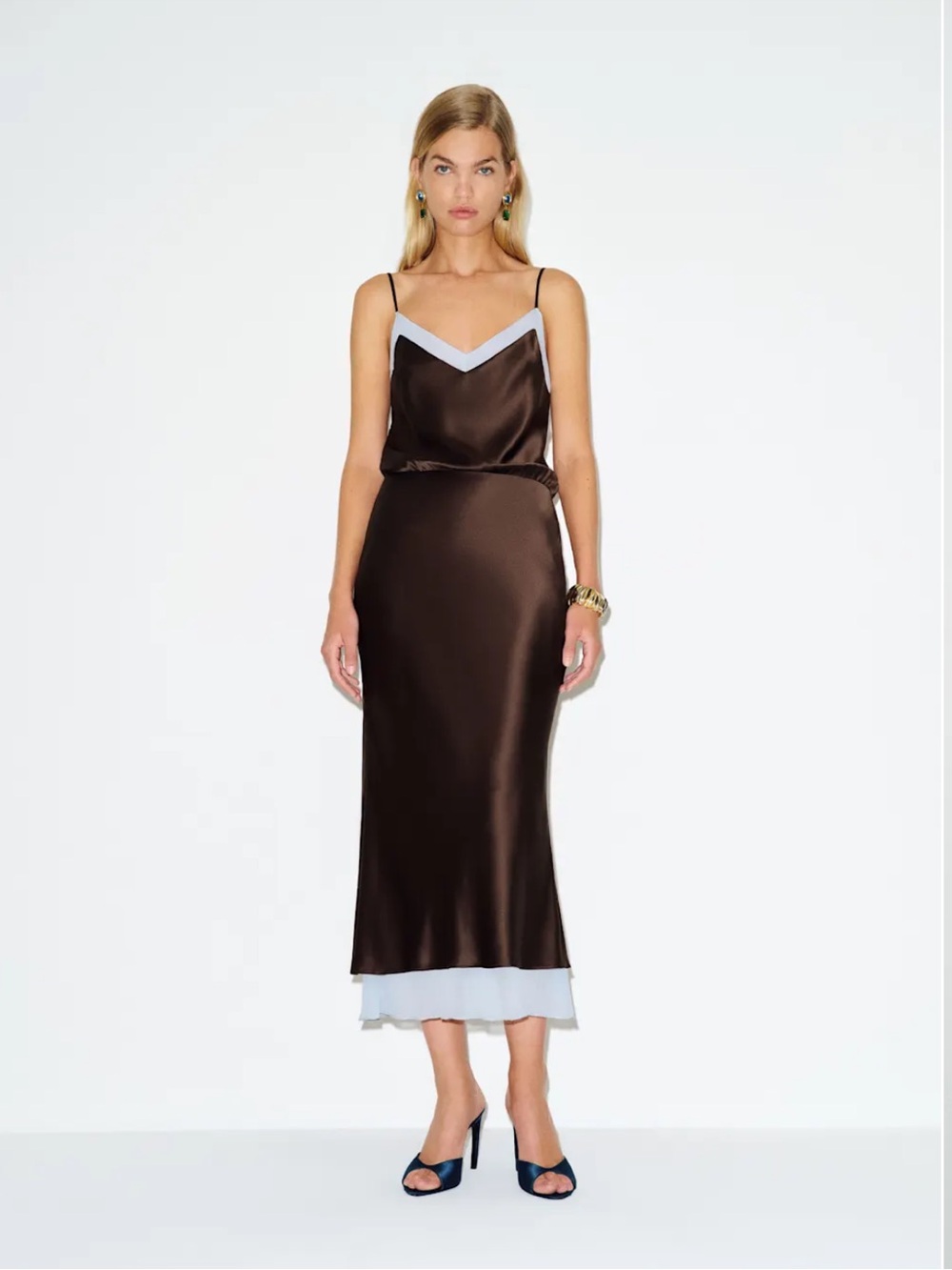 Reformation Kelsa Silk Dress Black Bean Size 4